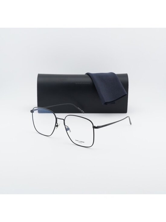 Saint Laurent SL491 004 Eyeglasses Matte Black 55mm Square Frame main image 9